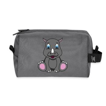 Nashorn Rhinozeros - Recycelte Kulturtasche - Anthrazit - Vorne