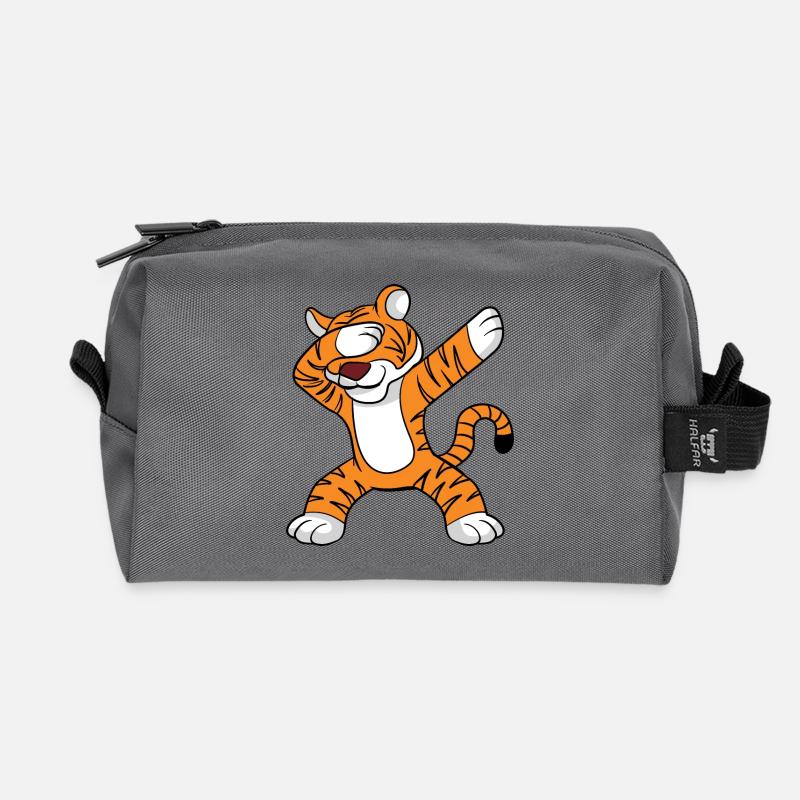 Dabbing Tiger Tanzen - Recycelte Kulturtasche - Anthrazit