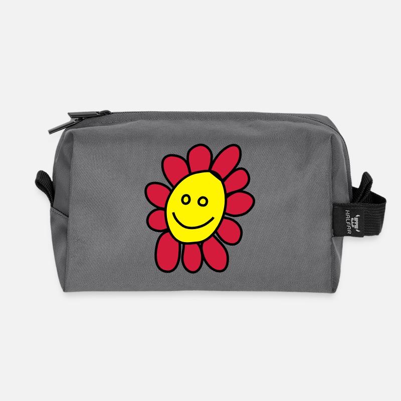 Ich bin eine Blume - Recycelte Kulturtasche - Anthrazit