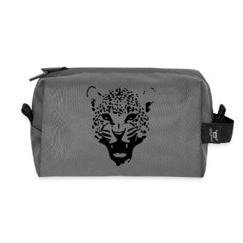 Leopard - Recycelte Kulturtasche - Anthrazit - Vorne