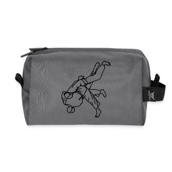 technique de judo - Trousse de toilette en tissu recyclé - anthracite - Devant