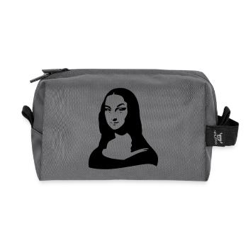 Mona Lisa Original -vor der Augenbrauen Entfernung - Recycelte Kulturtasche - Anthrazit - Vorne