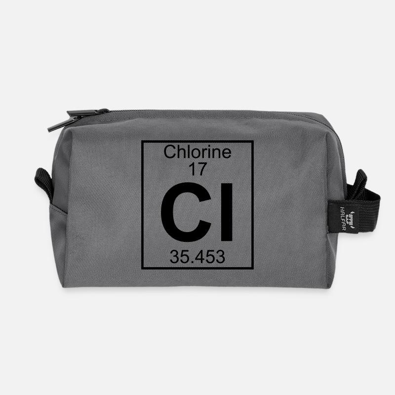 Chlorine (Cl) (element 17) - Recycled Toiletry Zip Bag - anthracite