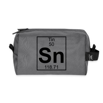 Tin (Sn) (element 50) - Recycled Toiletry Zip Bag - anthracite - Front
