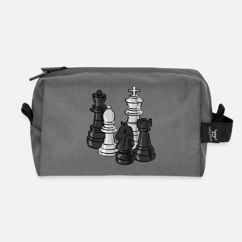 chess - Recycled Toiletry Zip Bag - anthracite