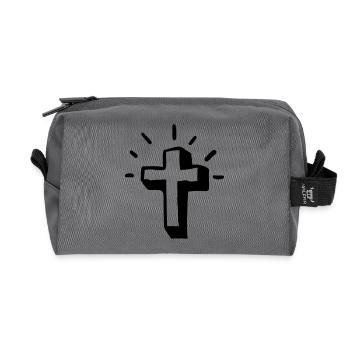 Kreuz - Recycelte Kulturtasche - Anthrazit - Vorne