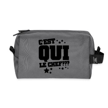 C'est qui le chef? - Trousse de toilette en tissu recyclé - anthracite - Devant
