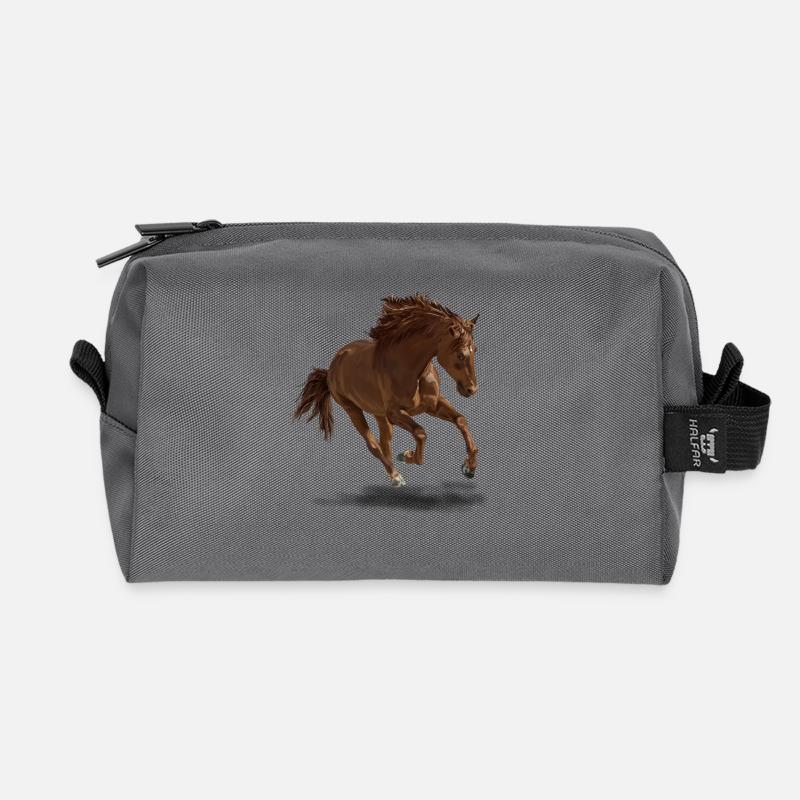 Pferd - Recycelte Kulturtasche - Anthrazit