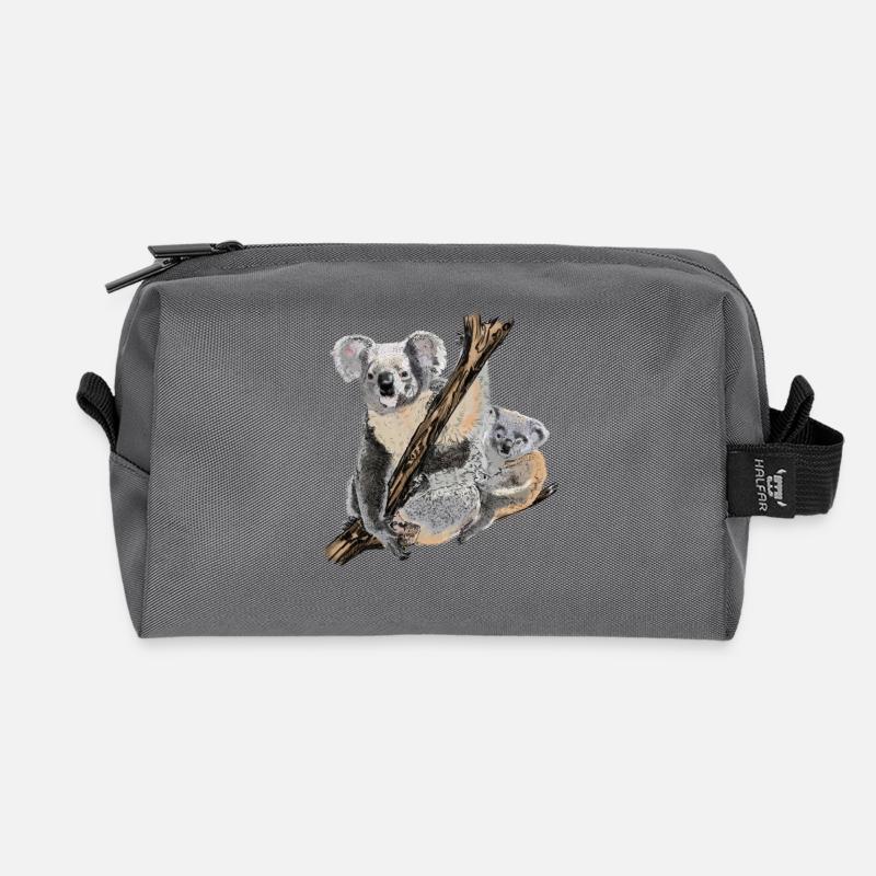 koala bear - Recycled Toiletry Zip Bag - anthracite