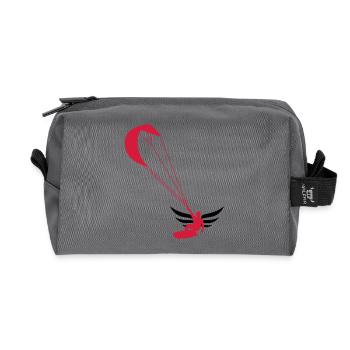 Kiteboarding Kitesurfing Kitesurf Kitesurfer Kiter - Recycled Toiletry Zip Bag - anthracite - Front
