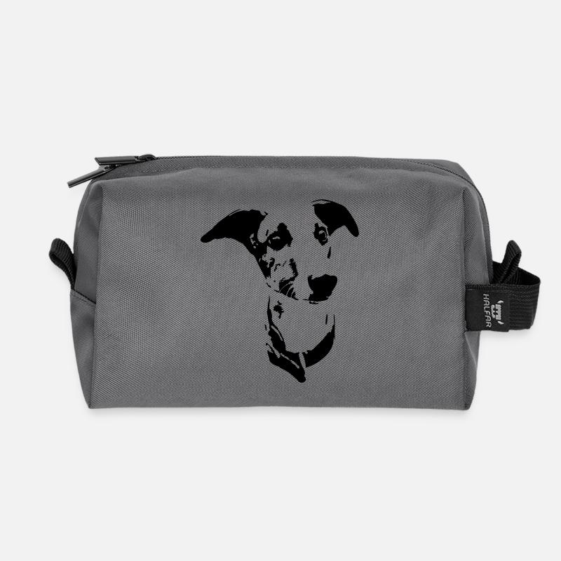 Whippet Kopf - Recycelte Kulturtasche - Anthrazit