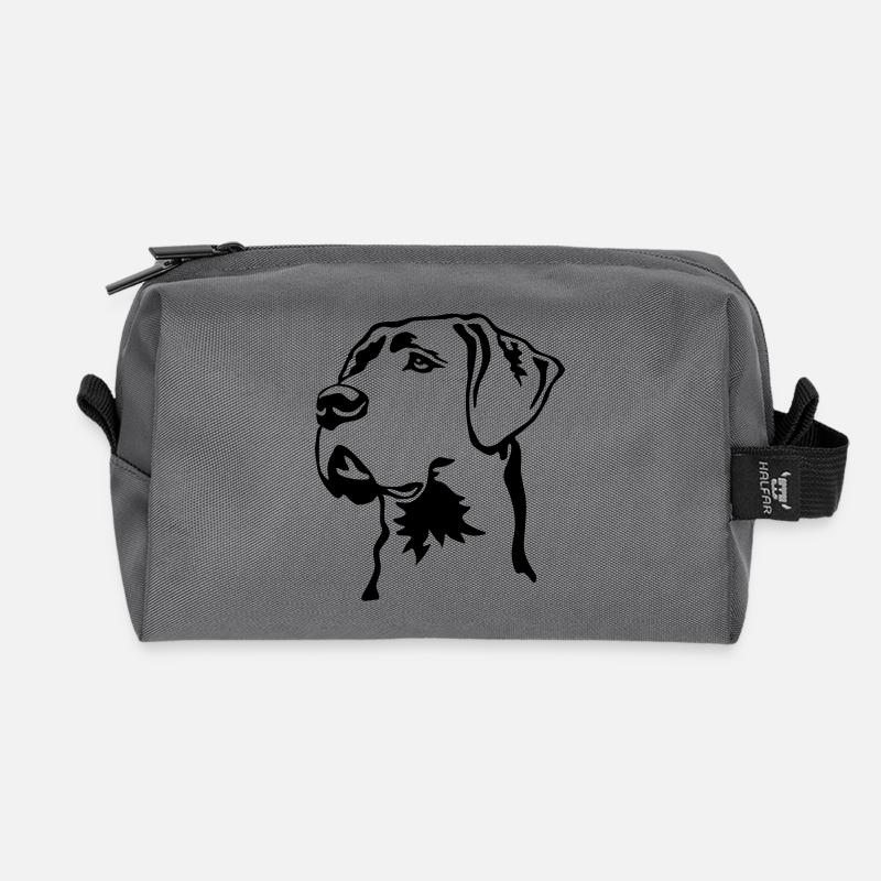 Deutsche Dogge Kopf - Recycelte Kulturtasche - Anthrazit