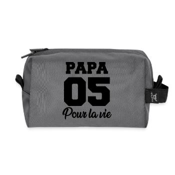 papa 05 pour la vie - Recycled Toiletry Zip Bag - anthracite - Front