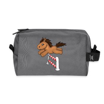 Jumping - Recycled Toiletry Zip Bag - anthracite - Front