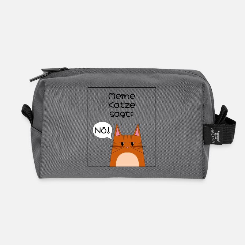 Meine Katze sagt: Nö! - Recycelte Kulturtasche - Anthrazit