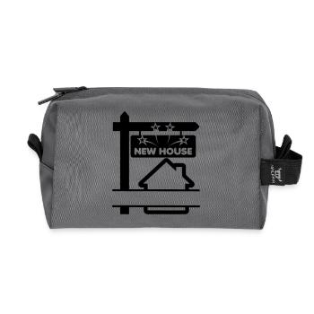 Real estate agent new house - Recycled Toiletry Zip Bag - anthracite - Front