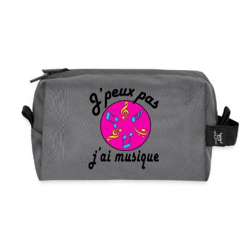 J'peux pas j'ai musique texte noir - Trousse de toilette en tissu recyclé - anthracite - Devant