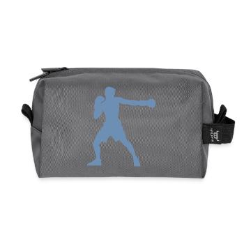 Boxer-Silhouette, Lebendiges Boxsport-Design - Recycelte Kulturtasche - Anthrazit - Vorne