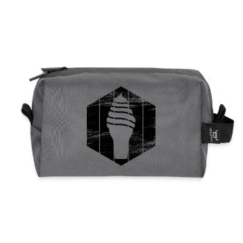 Ice cream - Recycled Toiletry Zip Bag - anthracite - Front