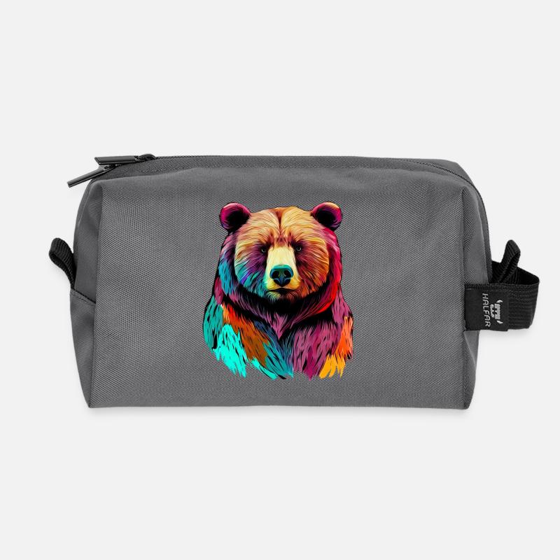 Bär - Recycelte Kulturtasche - Anthrazit