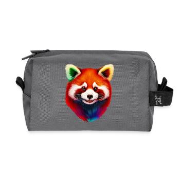 Red panda - Recycled Toiletry Zip Bag - anthracite - Front