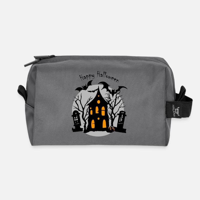 Halloween - Recycled Toiletry Zip Bag - anthracite