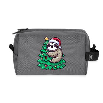 Paresseux de Noël - Détendu sur le sapin de Noël - Trousse de toilette en tissu recyclé - anthracite - Devant