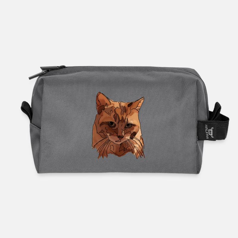 Katze - Recycelte Kulturtasche - Anthrazit