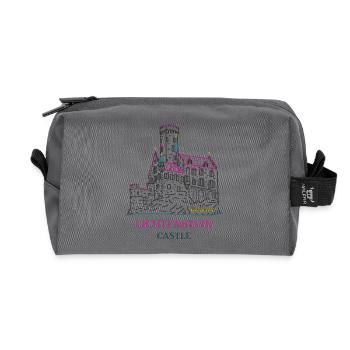 Lichtenstein Castle, Germany, Hand Drawing - Recycled Toiletry Zip Bag - anthracite - Front
