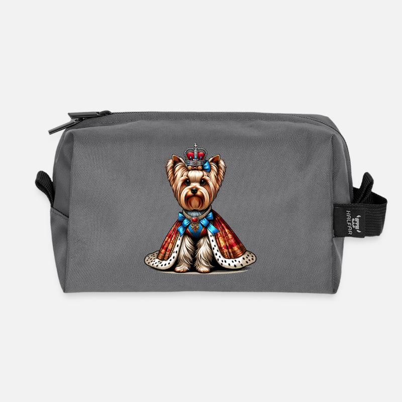 Yorkshire Terrier Prinzessin - Recycelte Kulturtasche - Anthrazit