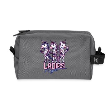 ladies night einhorn mädelsabend frauenpower - Recycelte Kulturtasche - Anthrazit - Vorne