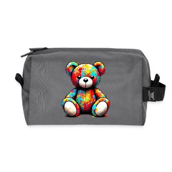 Orso orsacchiotto Teddy Bear - Recycled Toiletry Zip Bag - anthracite - Front