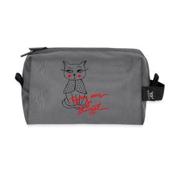 You are sweet, cat - Recycled Toiletry Zip Bag - anthracite - Front