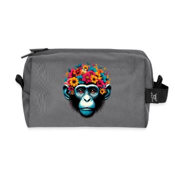 Affe - Recycelte Kulturtasche - Anthrazit - Vorne