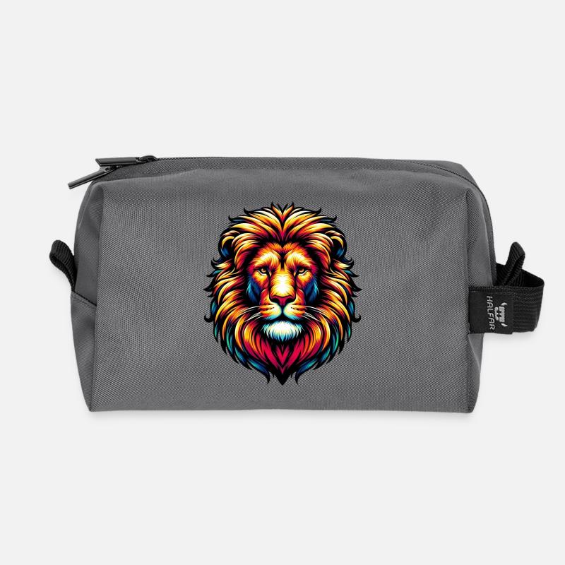 Löwe - Recycelte Kulturtasche - Anthrazit