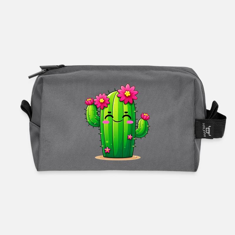 Kaktus - Recycelte Kulturtasche - Anthrazit