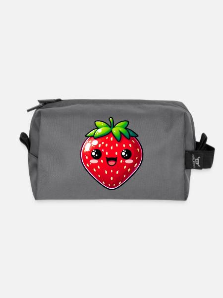 Erdbeeren Erdbeeren - Recycelte Kulturtasche - Anthrazit