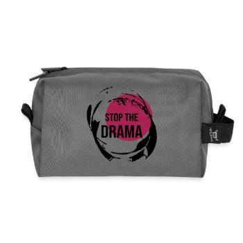 Stop The Drama Geschenk - Recycelte Kulturtasche - Anthrazit - Vorne