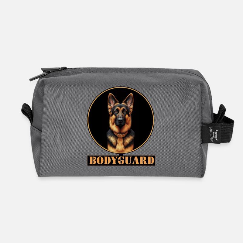 Bodyguard Schäferhund Portrait - Recycelte Kulturtasche - Anthrazit
