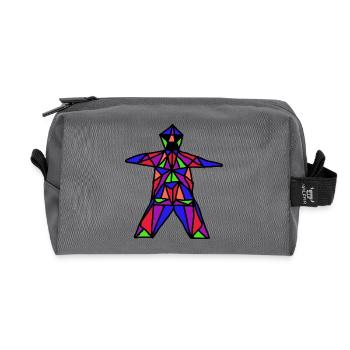 Stained glass man - Recycled Toiletry Zip Bag - anthracite - Front