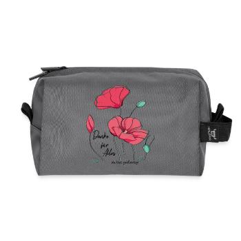 Merci pour tout Poppy - Trousse de toilette en tissu recyclé - anthracite - Devant