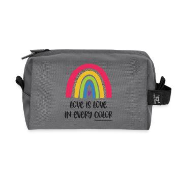 Mois de la fierté LGBTQ - L’amour, c’est l’amour dans toutes les couleurs - Trousse de toilette en tissu recyclé - anthracite - Devant