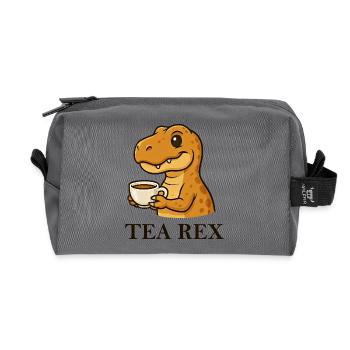 Tea Rex dinosaure T-Shirt buveur de thé Dire - Trousse de toilette en tissu recyclé - anthracite - Devant