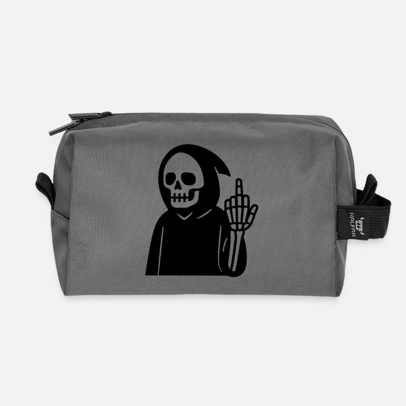 Cooles Reaper Design Illustration - Recycelte Kulturtasche - Anthrazit