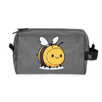 Illustration d'abeille mignonne - Trousse de toilette en tissu recyclé - anthracite - Devant