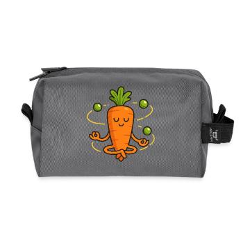 Zen Carrot and his Floating Peas - Recycled Toiletry Zip Bag - anthracite - Front
