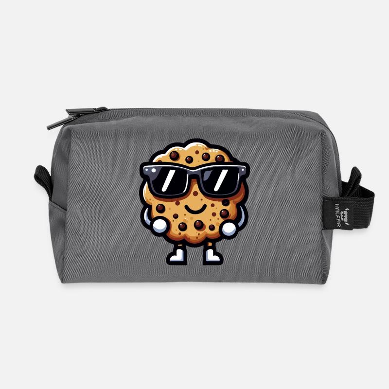 Cookie Chic Dark Glasses - Recycled Toiletry Zip Bag - anthracite