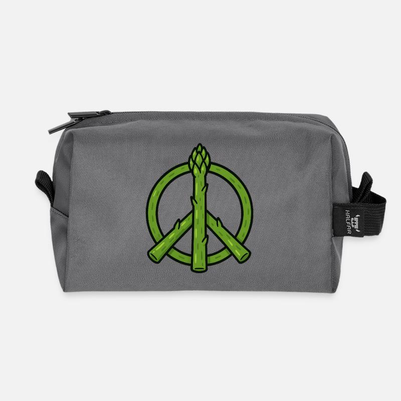 Frieden, Liebe & Spargel - Recycelte Kulturtasche - Anthrazit