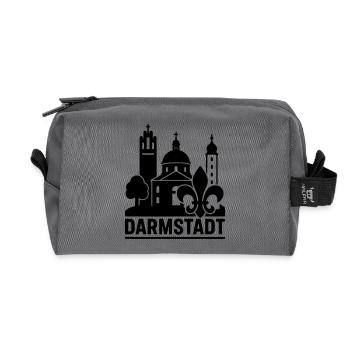 Darmstadt Landmark Silhouette - Recycled Toiletry Zip Bag - anthracite - Front