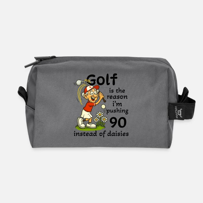 Golf - Pushing 90 - Frau - Recycelte Kulturtasche - Anthrazit